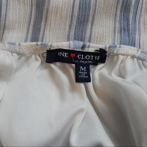 Dainty blue and white striped sun dress